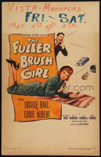 2b723 FULLER BRUSH GIRL WC '50 great full-length art of door-to-door saleswoman Lucille Ball!