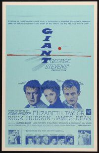 2b727 GIANT Benton WC R63 James Dean, Elizabeth Taylor, Rock Hudson, directed by George Stevens!