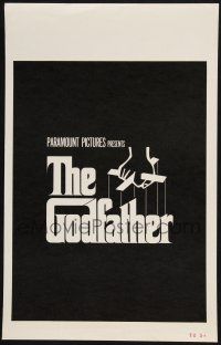 2b733 GODFATHER WC '72 cool teaser-like poster with classic S. Neil Fujita hand marionette art!