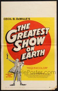 2b740 GREATEST SHOW ON EARTH WC R60 DeMille circus classic, art of clown James Stewart with Oscar!