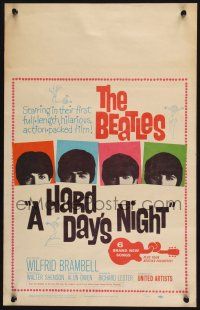 2b746 HARD DAY'S NIGHT WC '64 great image of The Beatles in their first film, rock & roll classic!
