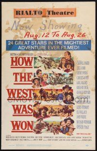 2b766 HOW THE WEST WAS WON WC '64 John Ford epic, Debbie Reynolds, Gregory Peck & all-star cast!