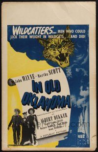 2b774 IN OLD OKLAHOMA WC '43 wildcatter John Wayne, Martha Scott & Dale Evans in the oil fields!