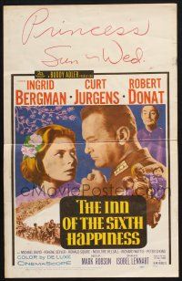 2b777 INN OF THE SIXTH HAPPINESS WC '59 close up of Ingrid Bergman & Curt Jurgens, Robert Donat