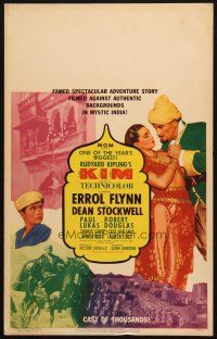 2b789 KIM WC '50 Errol Flynn & Dean Stockwell in mystic India, from Rudyard Kipling story!