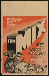2b790 KING COWBOY WC '28 best artwork of Tom Mix riding Tony, great layout & design!