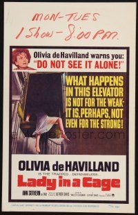 2b797 LADY IN A CAGE WC '64 Olivia de Havilland, It is not for the weak, not even for the strong!