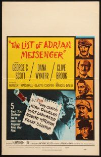 2b806 LIST OF ADRIAN MESSENGER WC '63 John Huston directs five heavily disguised great stars!