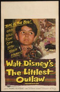 2b808 LITTLEST OUTLAW WC '55 Walt Disney, this is the young boy who will run off with your heart!