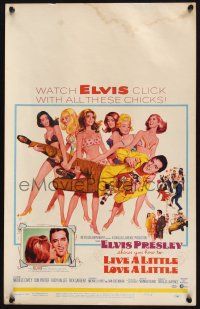2b809 LIVE A LITTLE, LOVE A LITTLE WC '68 Robert McGinnis art of Elvis Presley & sexy beach babes!