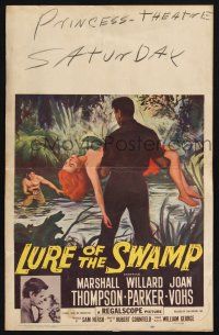 2b815 LURE OF THE SWAMP WC '57 two men & a super sexy woman find their destination is Hell!