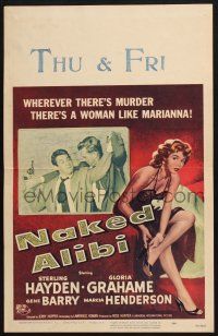 2b840 NAKED ALIBI WC '54 wherever there's murder, there's a woman like sexy Gloria Grahame!