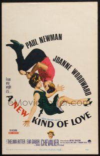2b842 NEW KIND OF LOVE WC '63 Paul Newman loves Joanne Woodward, great romantic image!