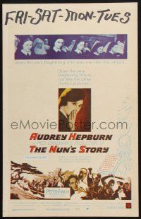 2b845 NUN'S STORY WC '59 religious missionary Audrey Hepburn was not like the others, Peter Finch!