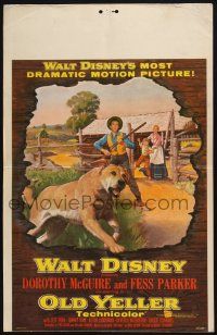 2b850 OLD YELLER WC '57 Dorothy McGuire, Fess Parker, art of Walt Disney's most classic canine!