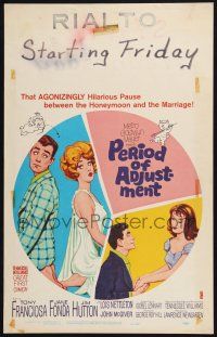 2b862 PERIOD OF ADJUSTMENT WC '62 art of sexy Jane Fonda in nightie trying to get used to marriage