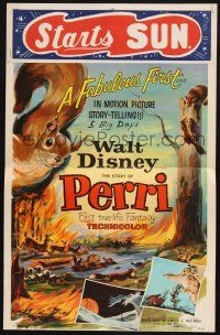 2b863 PERRI WC '57 Disney's fabulous first in motion picture story-telling, wacky squirrels!