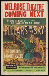 2b867 PILLARS OF THE SKY WC '56 soldier Jeff Chandler & pretty Dorothy Malone fight Indians!