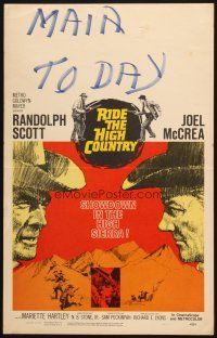 2b886 RIDE THE HIGH COUNTRY WC '62 Randolph Scott & Joel McCrea have a showdown in the High Sierra