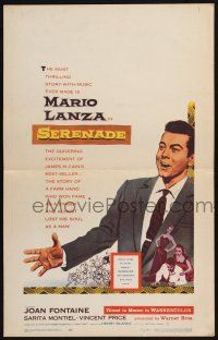 2b904 SERENADE WC '56 art of Mario Lanza, from the story by James M. Cain, Anthony Mann