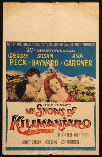 2b916 SNOWS OF KILIMANJARO WC '52 art of Gregory Peck, Susan Hayward & Ava Gardner in Africa!