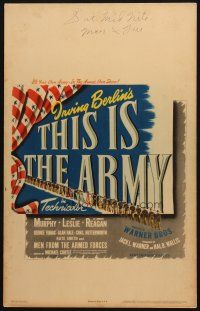 2b945 THIS IS THE ARMY WC '43 Irving Berlin musical, Lt. Ronald Reagan, cool patriotic design!