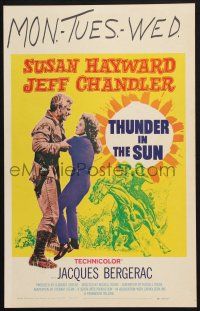 2b948 THUNDER IN THE SUN WC '59 Susan Hayward grabbed by Jeff Chandler, Jacques Bergerac