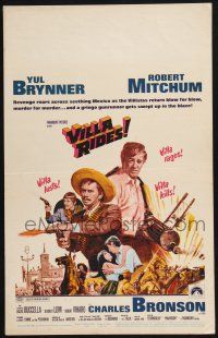 2b969 VILLA RIDES WC '68 art of Yul Brynner as Pancho & Robert Mitchum, Sam Peckinpah