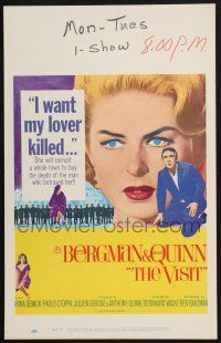 2b971 VISIT WC '64 Ingrid Bergman wants to kill her lover Anthony Quinn, who betrayed her!