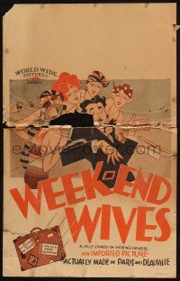 2b979 WEEK-END WIVES WC '29 a jolly comedy of cheating cheaters, great artwork!