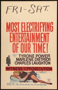 2b986 WITNESS FOR THE PROSECUTION WC '58 Billy Wilder, Tyrone Power, Marlene Dietrich, Laughton