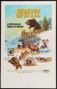 2b989 WONDER OF IT ALL WC '74 grizzly bear vs mountain lion, a spectacular world of nature!