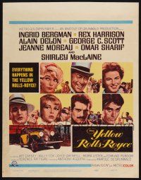 2b995 YELLOW ROLLS-ROYCE WC '65 Ingrid Bergman, Alain Delon, Howard Terpning art of car & stars!