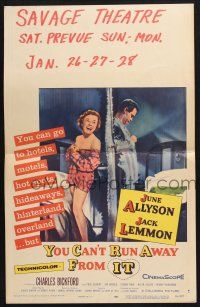2b996 YOU CAN'T RUN AWAY FROM IT WC '56 Jack Lemmon & Allyson in remake of It Happened One Night!