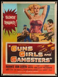 2c308 GUNS, GIRLS & GANGSTERS 30x40 '59 sexiest bad Mamie Van Doren is blonde dynamite!