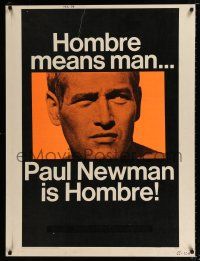 2c313 HOMBRE teaser 30x40 '66 Paul Newman, Fredric March, directed by Martin Ritt, it means man!