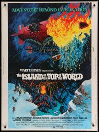 2c316 ISLAND AT THE TOP OF THE WORLD 30x40 '74 Disney's adventure beyond imagination, cool art!