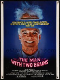 2c325 MAN WITH TWO BRAINS 30x40 '83 world famous surgeon Steve Martin performs brain surgery!
