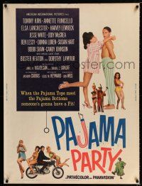 2c333 PAJAMA PARTY 30x40 '64 Annette Funicello, Tommy Kirk, Native American Buster Keaton shown!