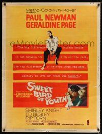 2c362 SWEET BIRD OF YOUTH 30x40 '62 Paul Newman, Geraldine Page, from Tennessee Williams' play!