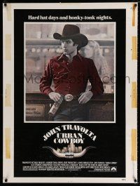 2c373 URBAN COWBOY 30x40 '80 great image of John Travolta in cowboy hat with Lone Star beer!