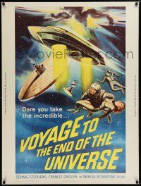 2c376 VOYAGE TO THE END OF THE UNIVERSE 30x40 '64 AIP, Ikarie XB 1, cool outer space sci-fi art!