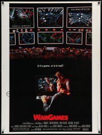 2c377 WARGAMES 30x40 '83 teen Matthew Broderick plays video games to start World War III!