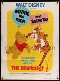 2c380 WINNIE THE POOH & TIGGER TOO 30x40 '74 Walt Disney, characters created by A.A. Milne!