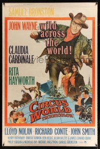 2c391 CIRCUS WORLD style Z 40x60 '65 Claudia Cardinale, John Wayne is wild across the world!
