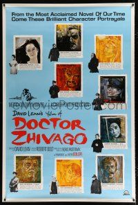 2c399 DOCTOR ZHIVAGO 40x60 '65 David Lean, cool art portraits of 9 top stars by M. Piotrowski!