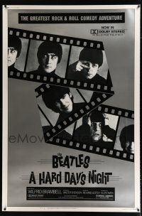 2c411 HARD DAY'S NIGHT 40x60 R82 image of The Beatles in their first film, rock & roll classic!
