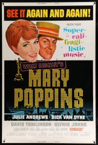 2c420 MARY POPPINS 40x60 R73 Julie Andrews & Dick Van Dyke in Walt Disney's musical classic!