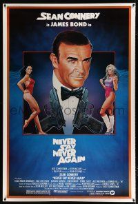 2c422 NEVER SAY NEVER AGAIN 40x60 '83 art of Sean Connery as James Bond 007 by R. Obrero!