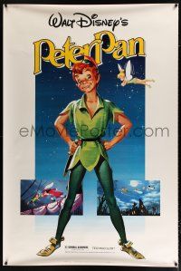 2c431 PETER PAN 40x60 R82 Walt Disney animated cartoon fantasy classic, great full-length art!